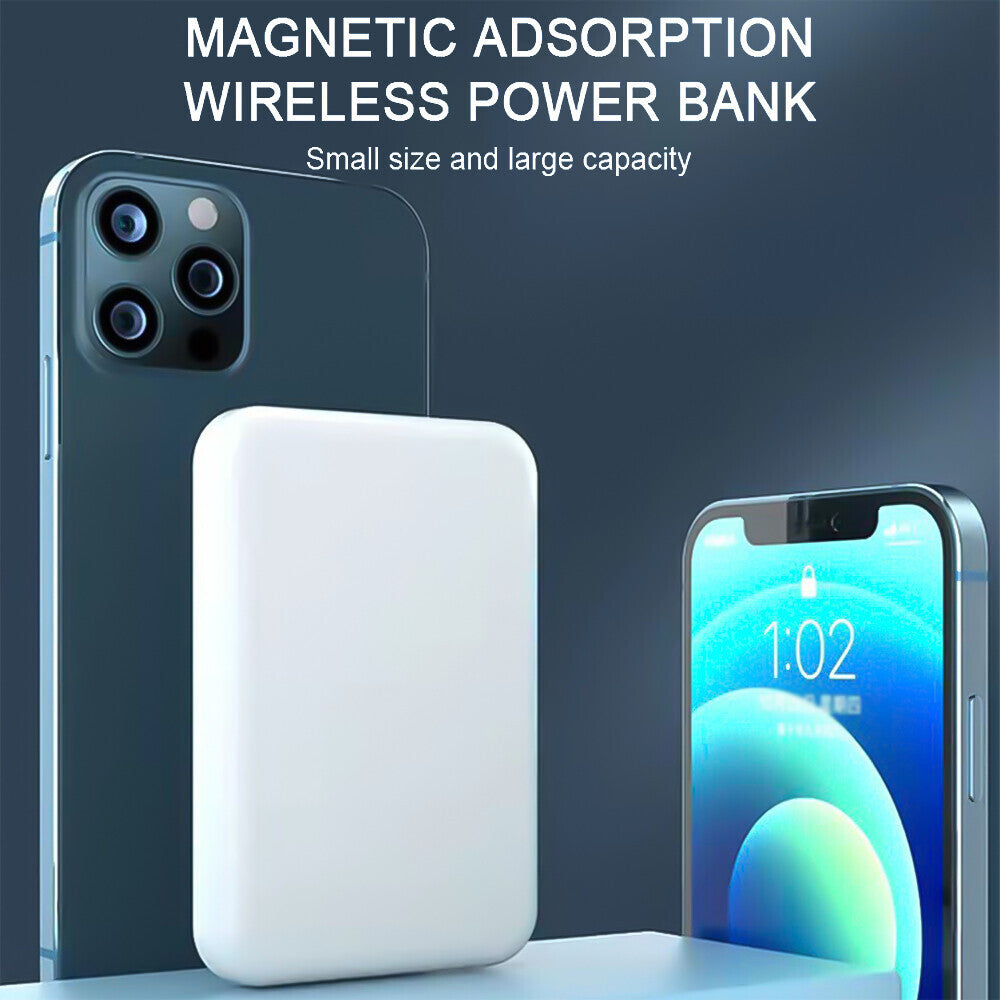 900000mAh Power Bank Magnetic Battery USB Pack Wireless Fast Charger for iPhone