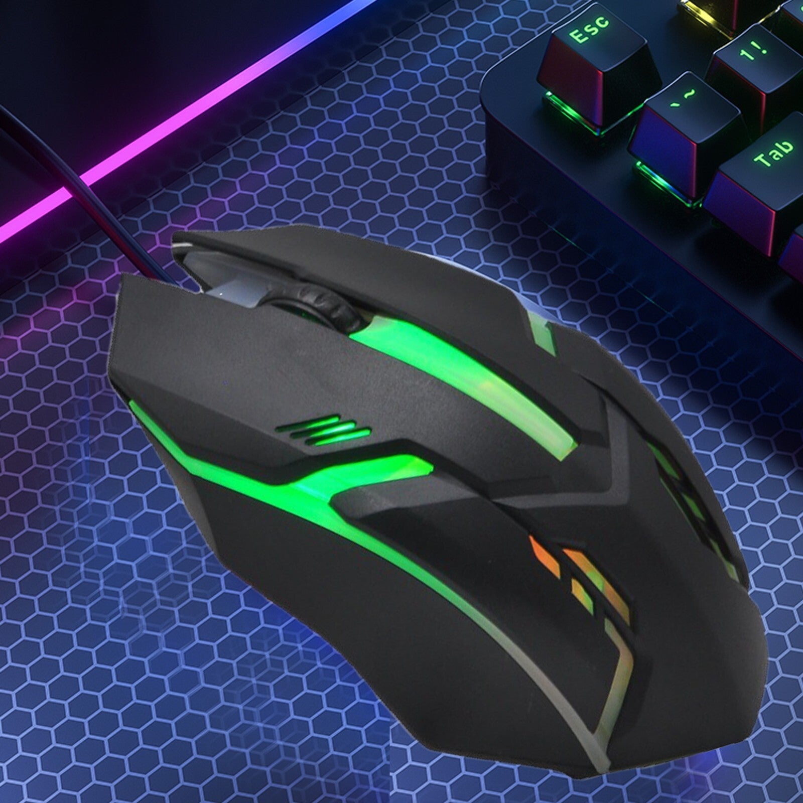 USB Wired Gaming Mouse Gamer 7 Colour PS4 PS5 XBOX
