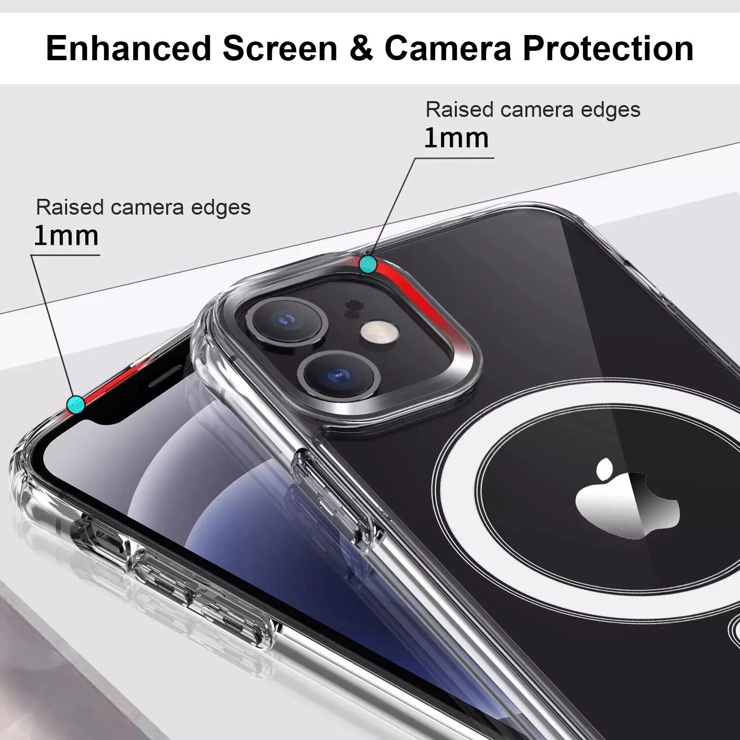 MagSafe Compatible Crystal Clear TPU + PC Shockproof Case For iPhone 17 16 15 14