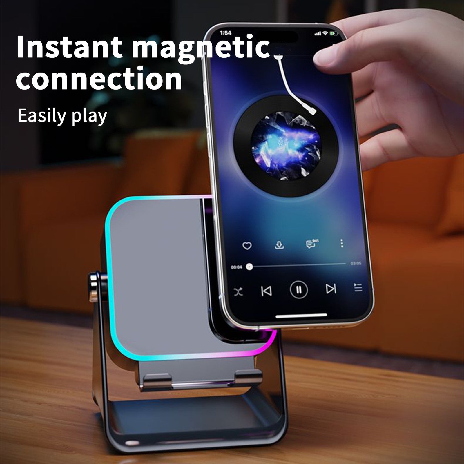 Wireless Induction Speaker 5-in-1 Bluetooth Speaker With Phone Stand