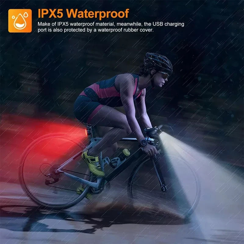 2x Bike Lights USB Rechargeable Bicycle LED Front & Rear