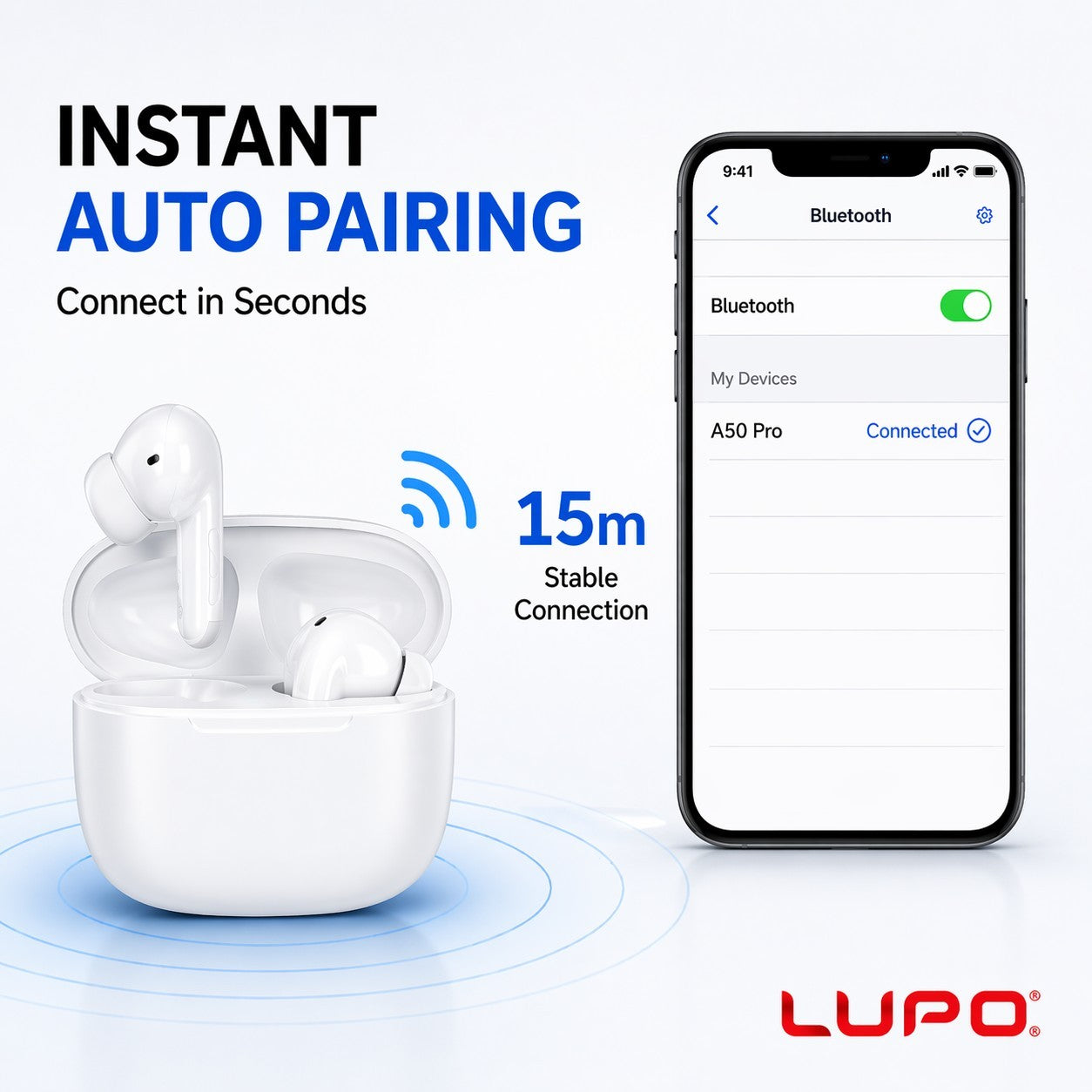 Wireless Earbuds Ear Buds Bluetooth 5.3 Charging Case iPhone Samsung Android TWS