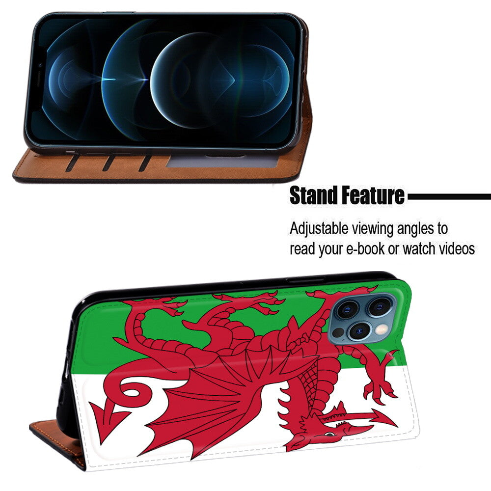Scenery PU Leather Stand Phone Cover Case For Apple iPhone air/17/17 Pro
