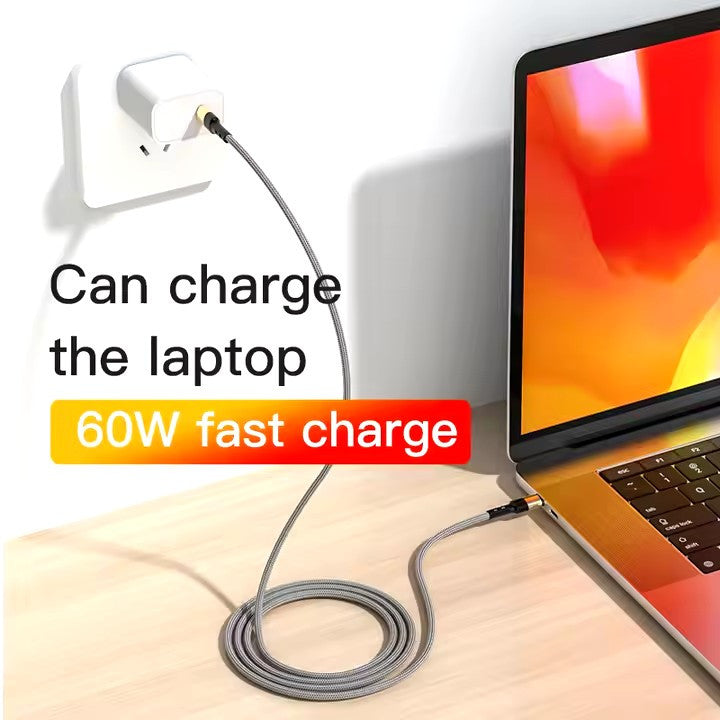 Type C to Type C Cable PD 60W Fast Charger Long Braided