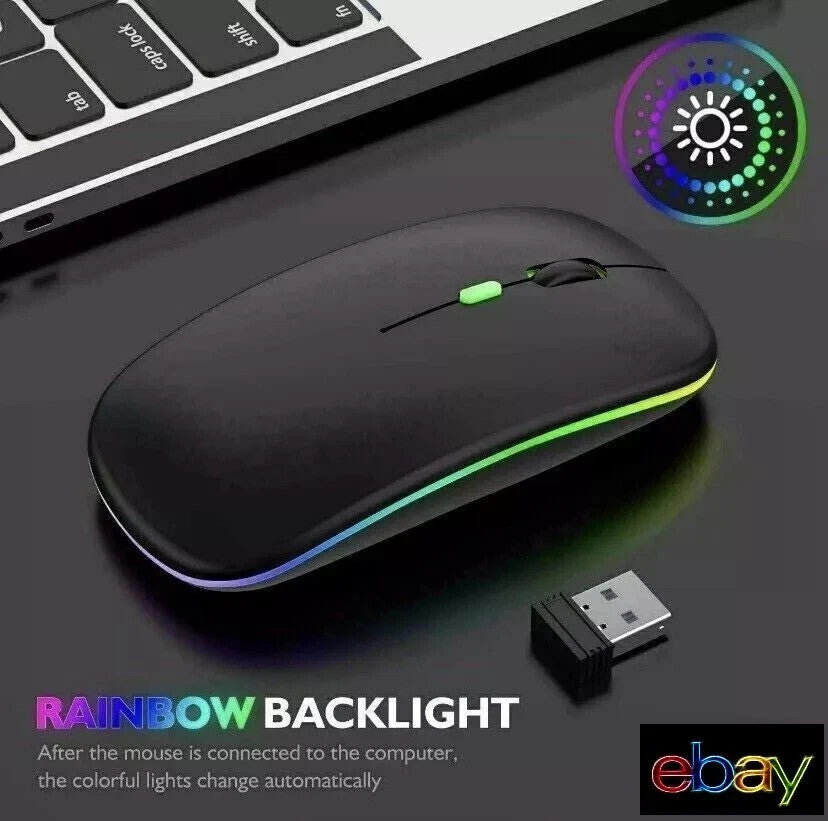LED Wireless Mouse Rechargeable Optical Silent Mice