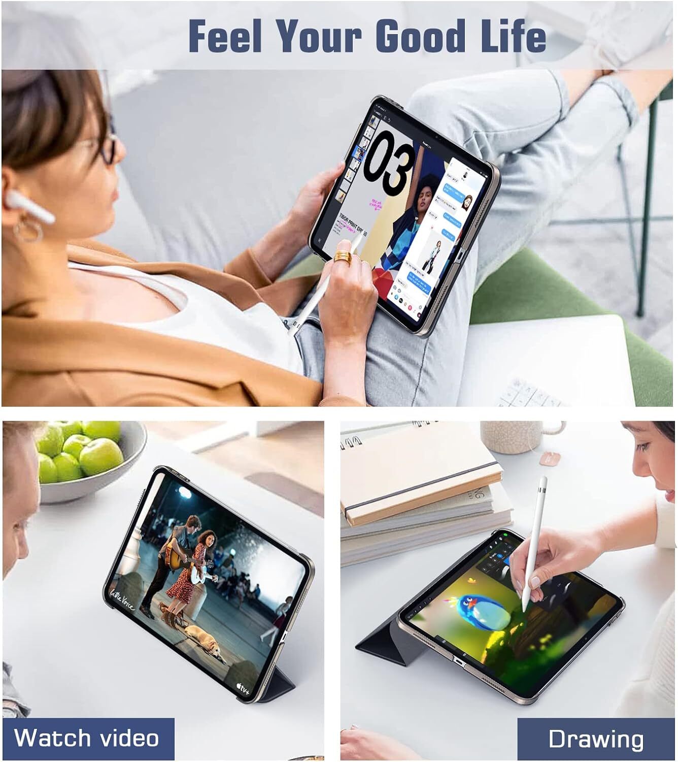 Leather Magnetic Smart Case for Apple iPad