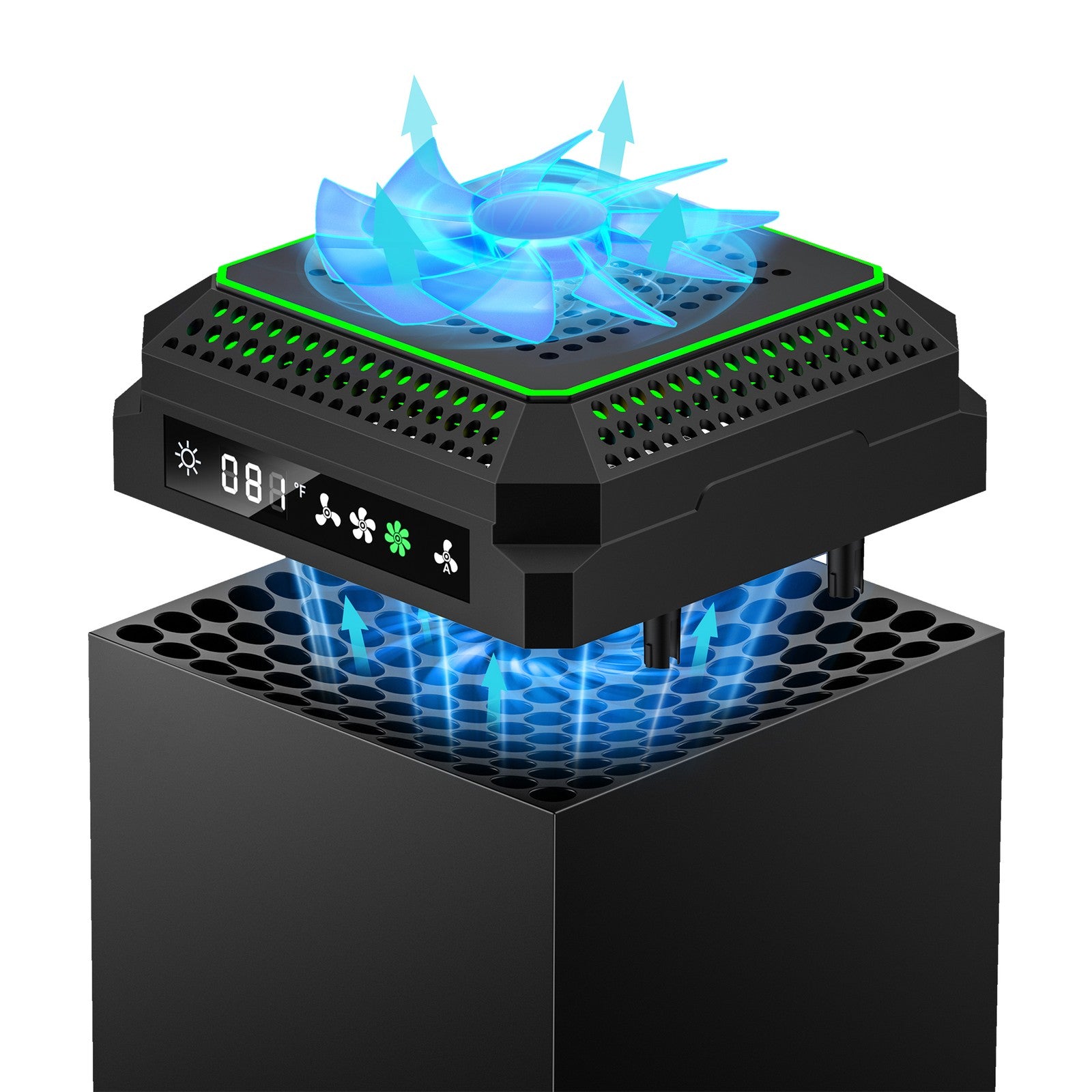 RGB Cooling Fan for Xbox Series X,Cooling Fan Dust Proof + Auto Cooling System
