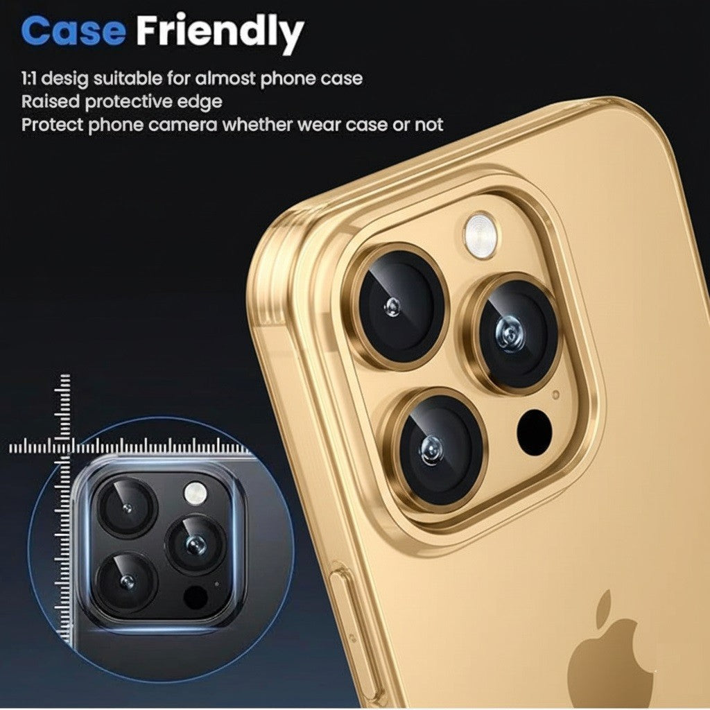 Camera LensGlass Protector Metal Ring for iPhone 17 Pro 14Pro 15Pro 16Pro 17E 13