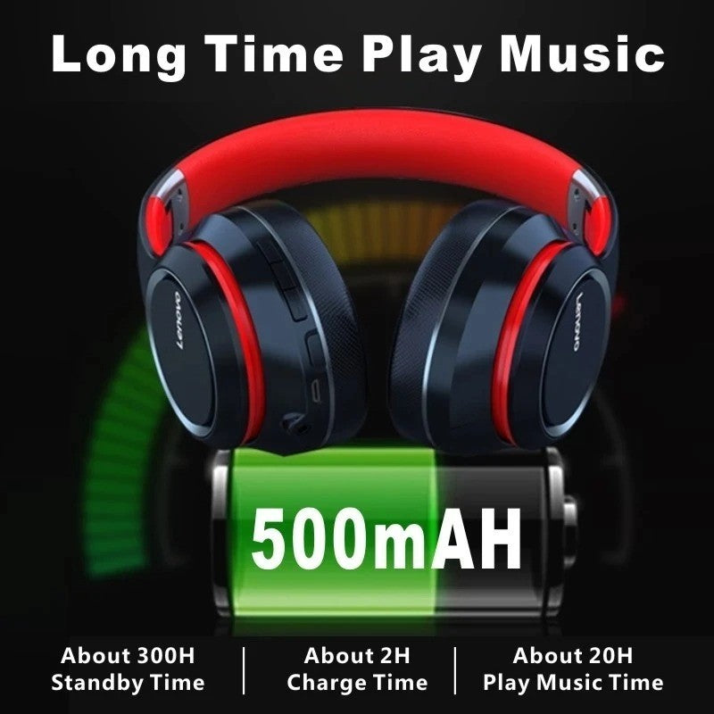 Lenovo HD200 Over-Ear Bluetooth Headphones Foldable Wireless Gaming Stereo HIFI