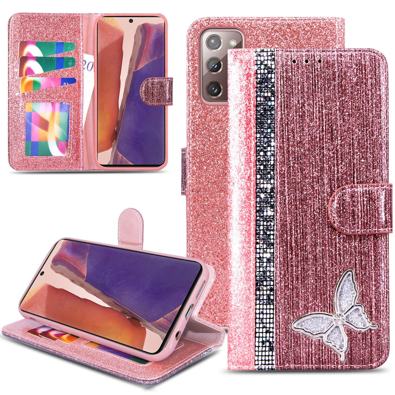 Glitter Book Case For Samsung Galaxy Note 10 20 Ultra Lite Leather Wallet Cover