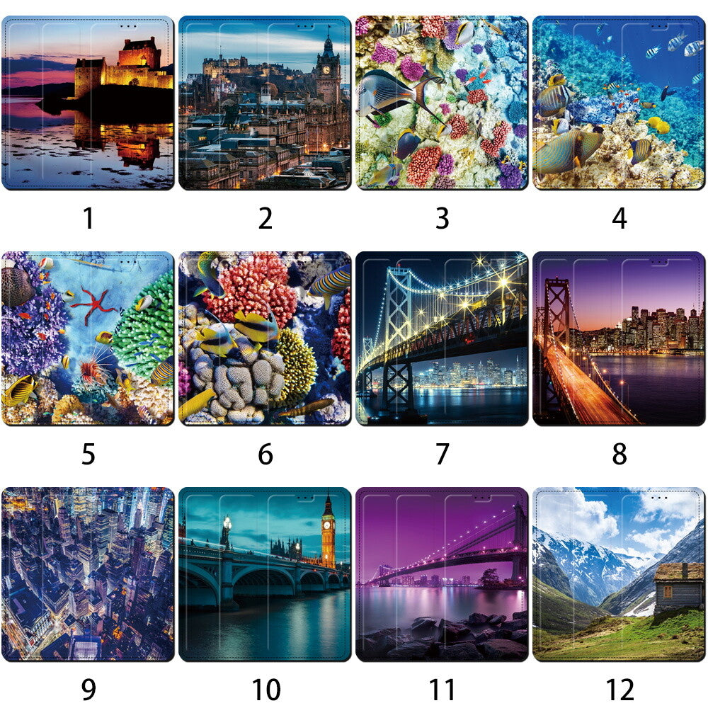 Scenery PU Leather Stand Phone Cover Case For Apple iPhone air/17/17 Pro