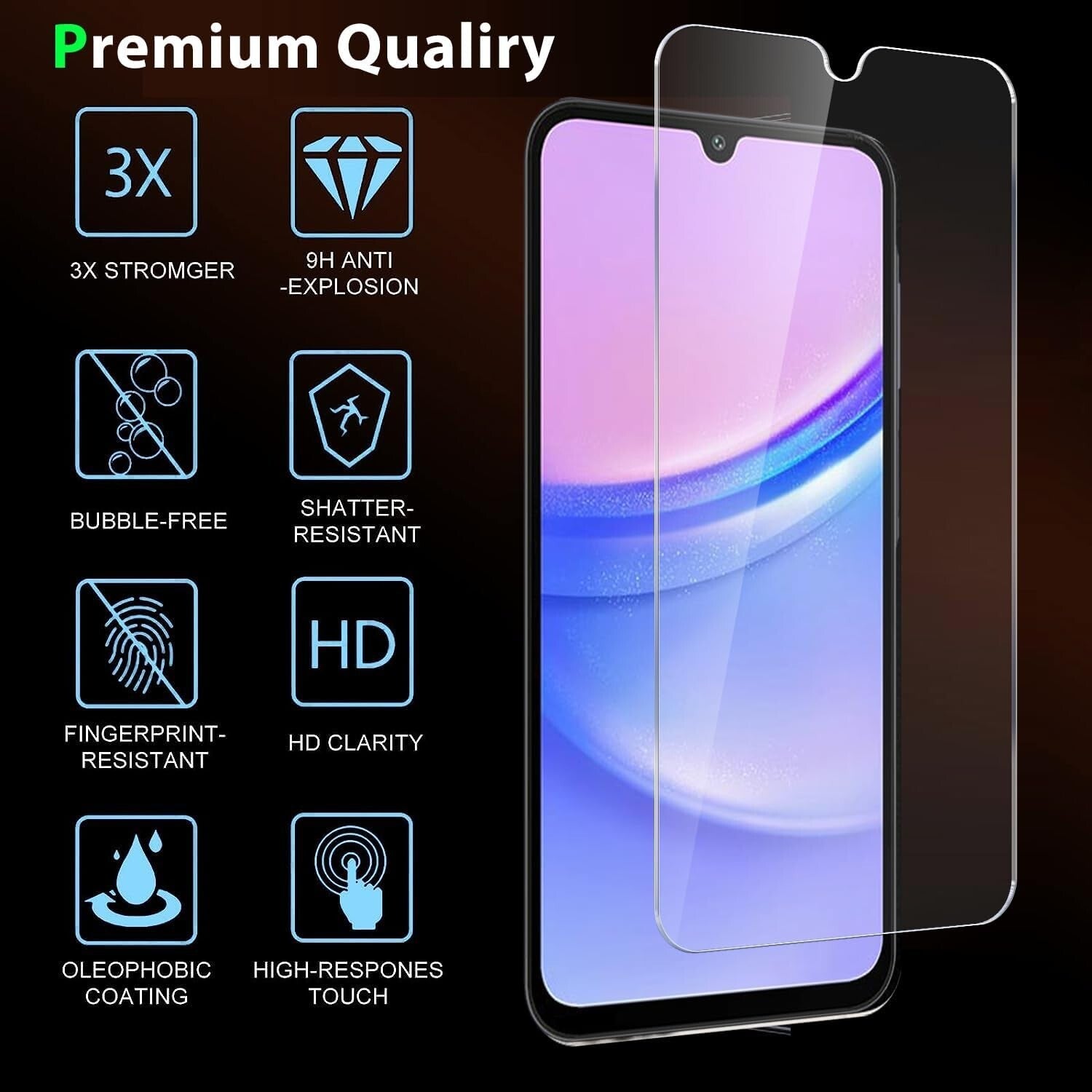 Screen Protector For Samsung A17 A16 A15 A26 A34 A56 5G Gorilla Tempered Glass