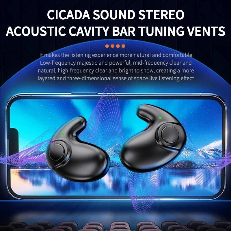 Wireless Bluetooth Earbuds Invisible Sleep Earphones Noise Canceling TWS