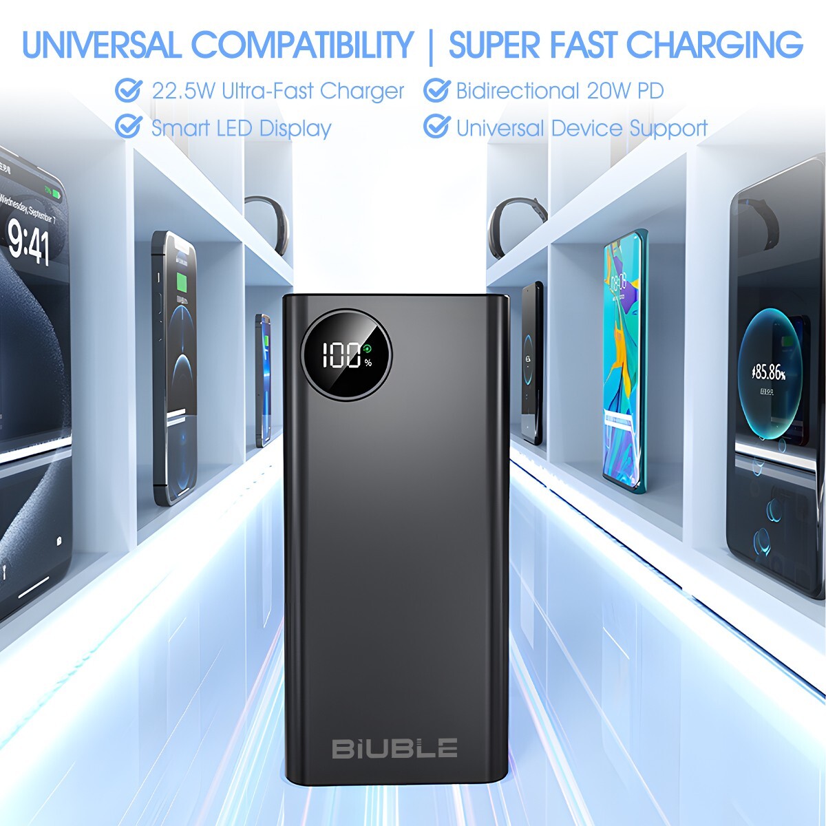 9000000mAh Power Bank Fast charger Pack USB Backup Battery For Mobile Phone