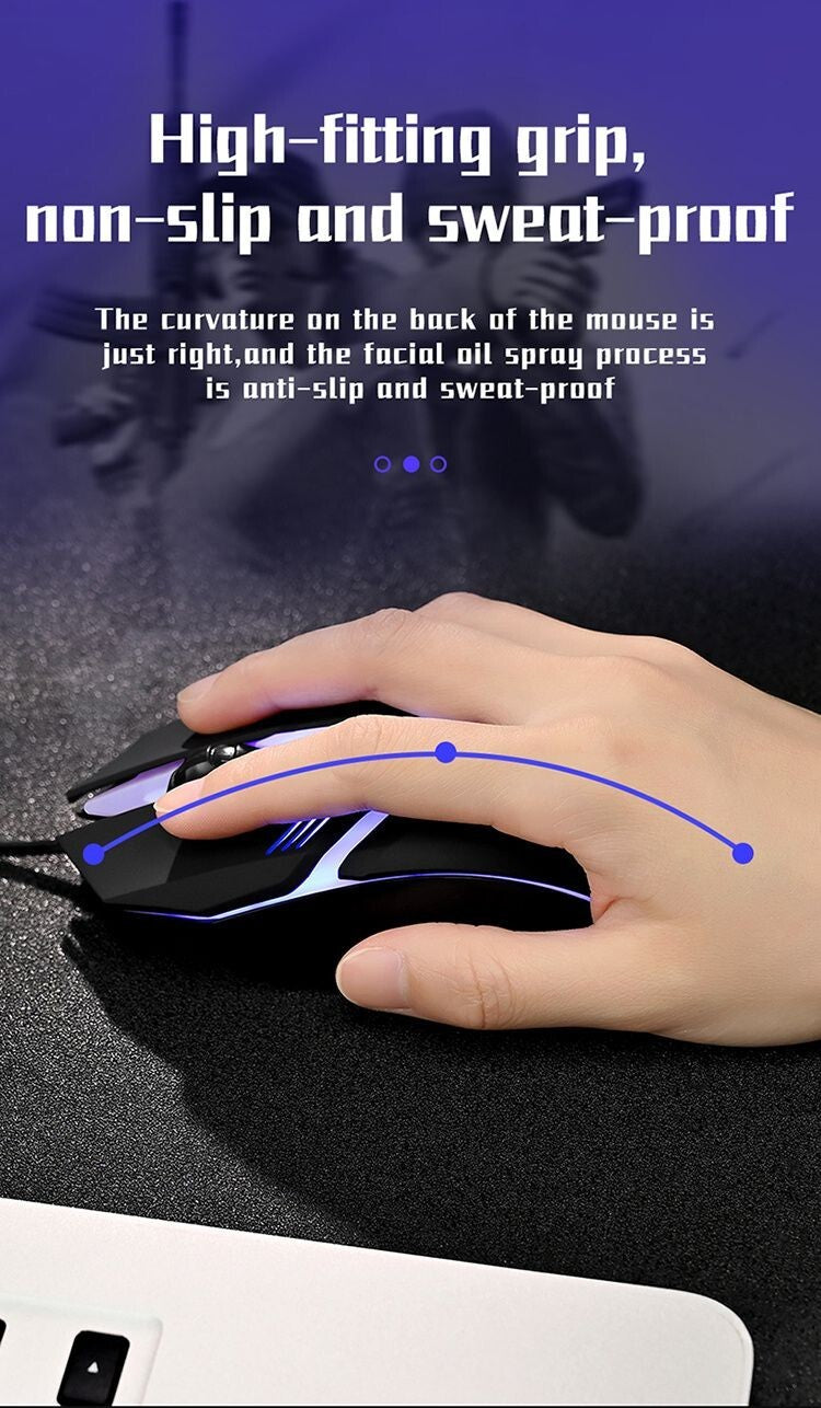 USB Wired Gaming Mouse Gamer 7 Colour PS4 PS5 XBOX