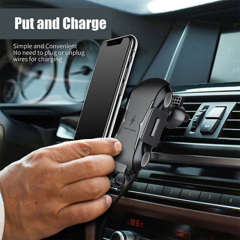 Wireless Car Charger 15W Fast Charging Phone Holder Automatic Clamping Mount UK
