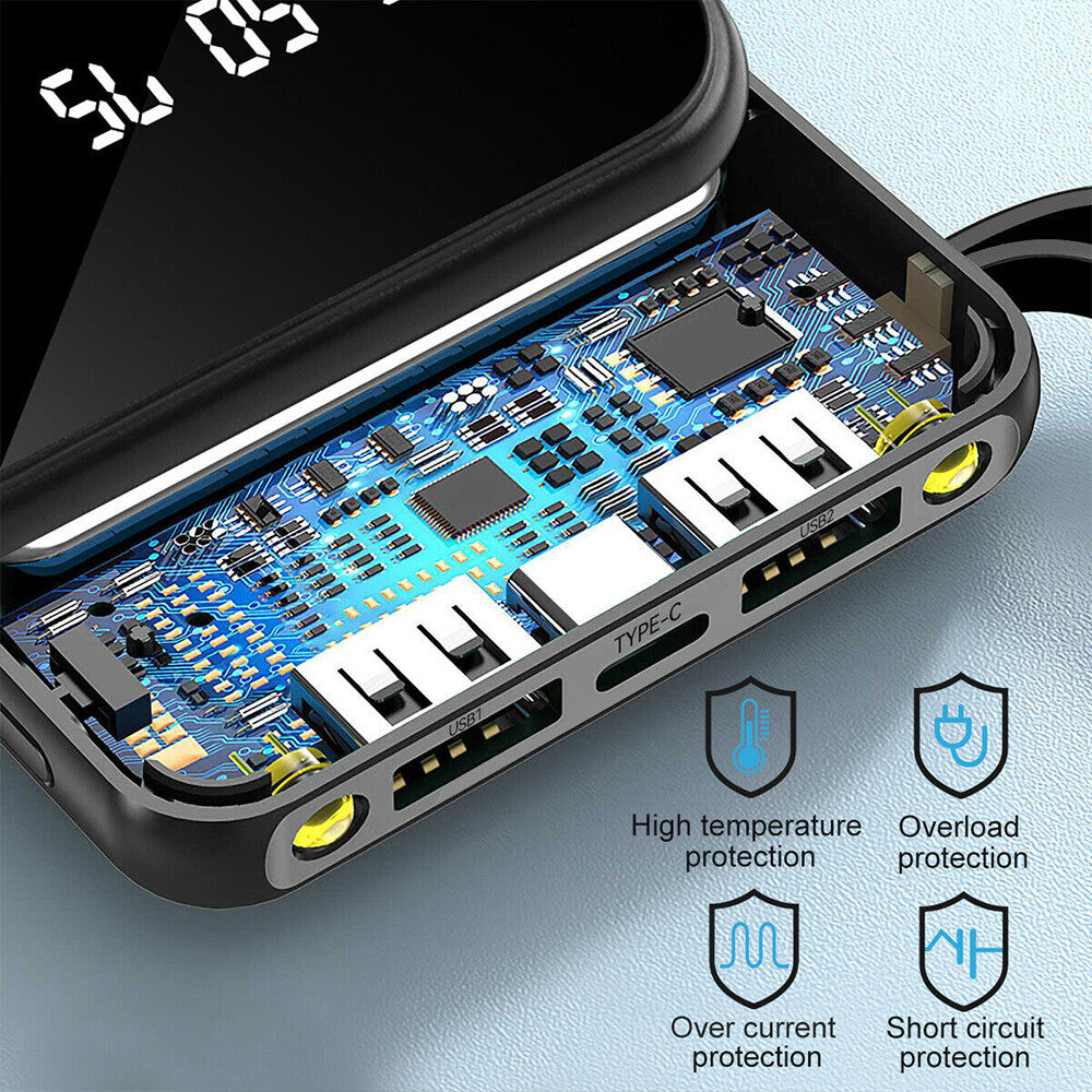 Power Bank 9000000mAh Fast charger Pack USB Battery External For Mobile Phone UK