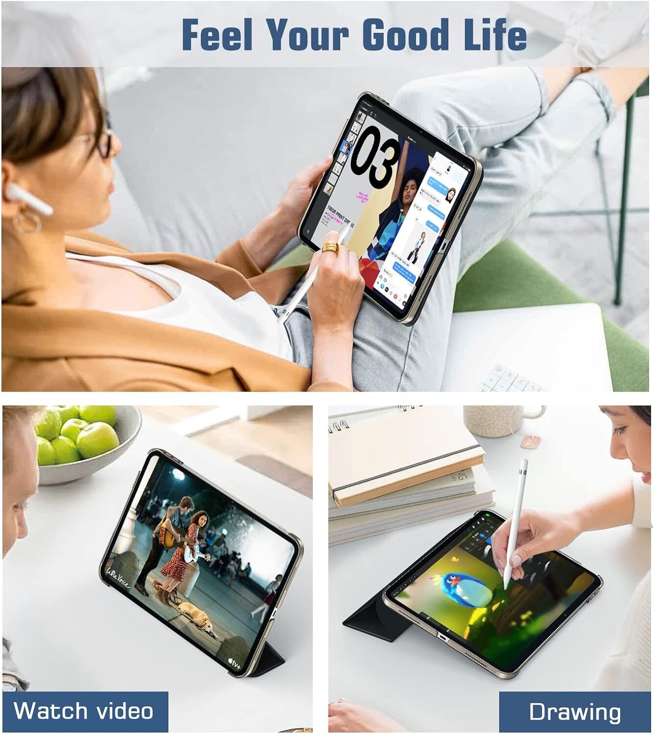 Leather Magnetic Smart Case for Apple iPad