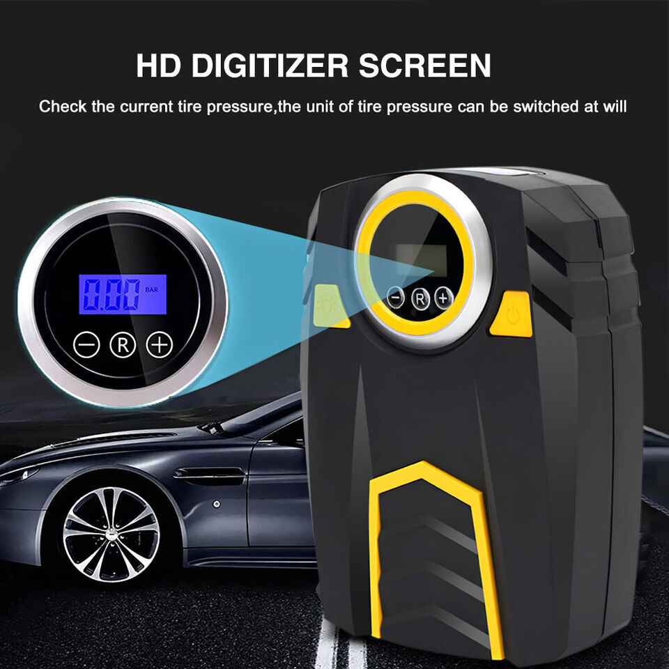 UK Car Tyre Inflator Pump Digital Portable Tyre Air Compressor Pump 12V Electric