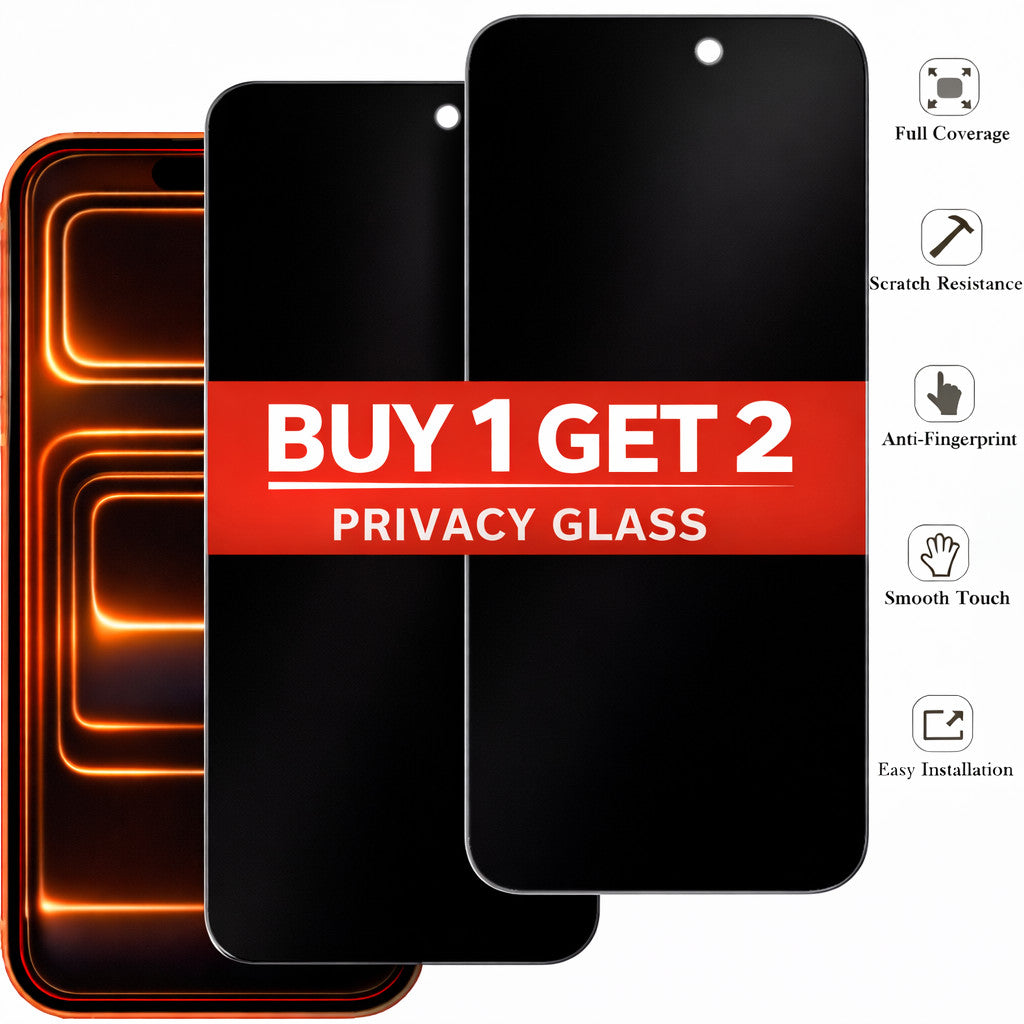 Privacy Screen Protector Tempered For iPhone 17 16 15 14 13 12 11 Pro Max Plus