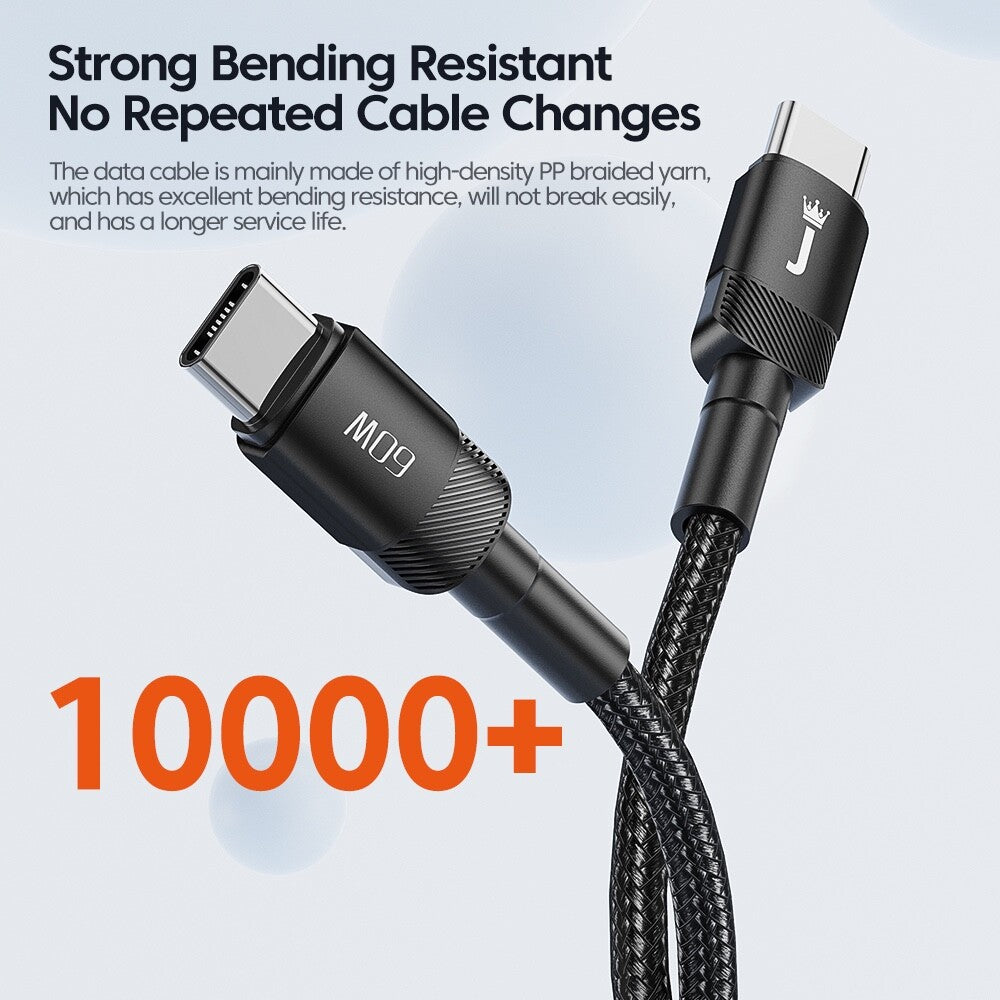 USB C to Type C Cable 3A 60W Fast Charger Braided Long Lead 0.25M 1M 2M 3M