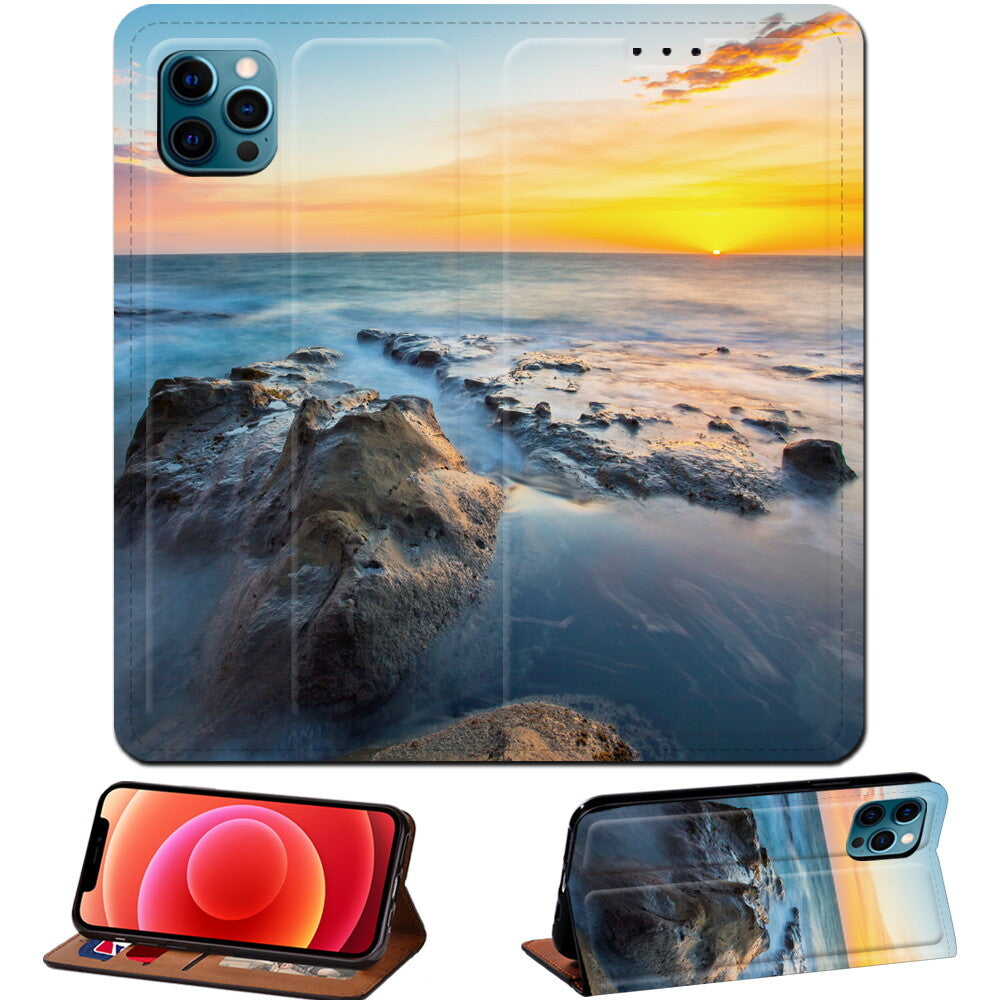 Scenery PU Leather Stand Phone Cover Case For Apple iPhone air/17/17 Pro