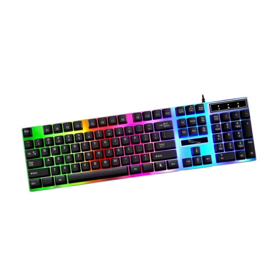 Gaming Keyboard Mouse Set USB Rainbow RGB LED Wired For PC Laptop PS5 Xbox One