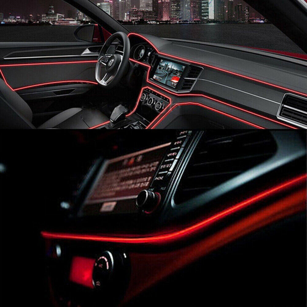 5m Red LED Car Interior Decorative Atmosphere Wire Strip Light Accessories US