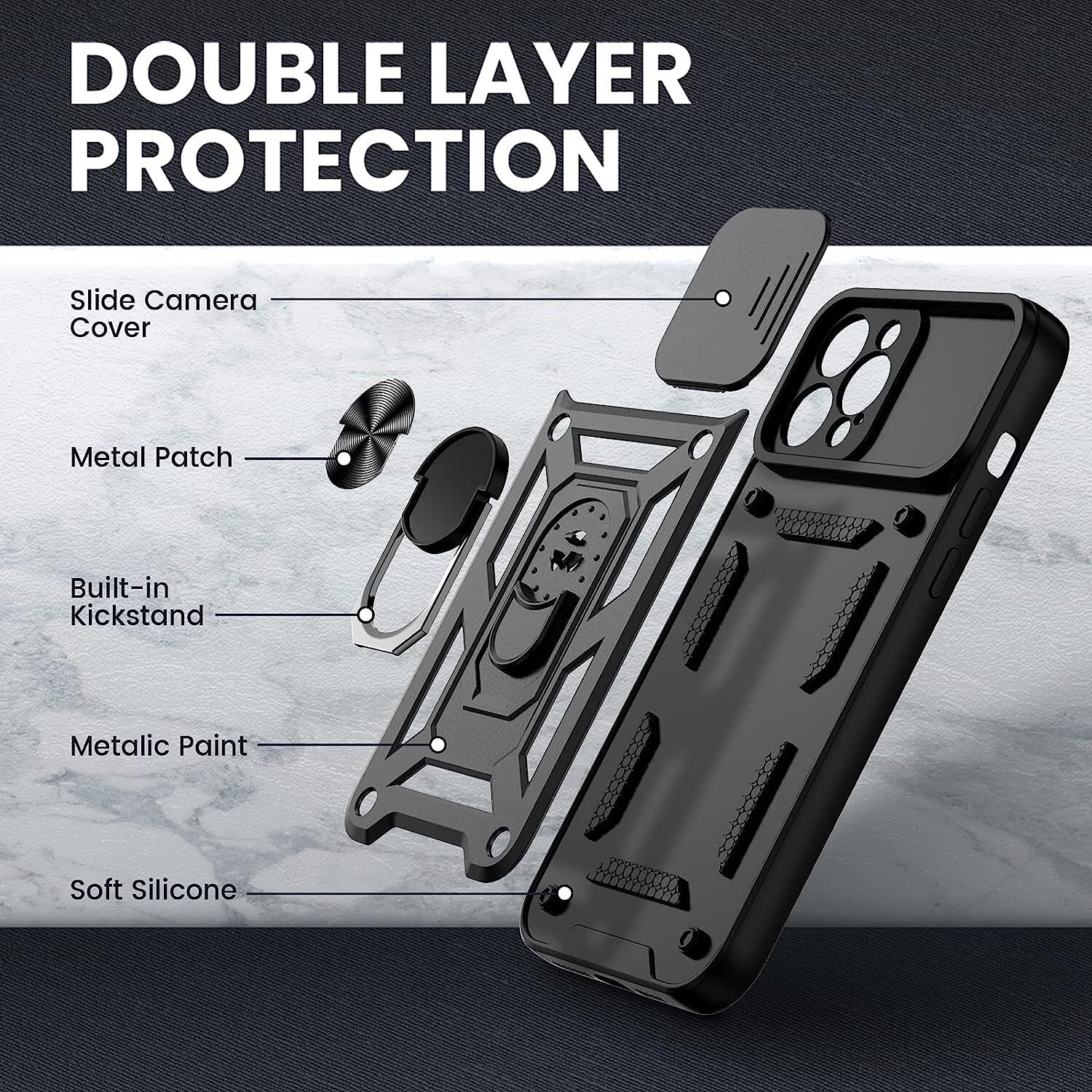 Case For iPhone 14 13 12 11 Pro Max Plus XR Shockproof Magnetic Ring Lens Cover