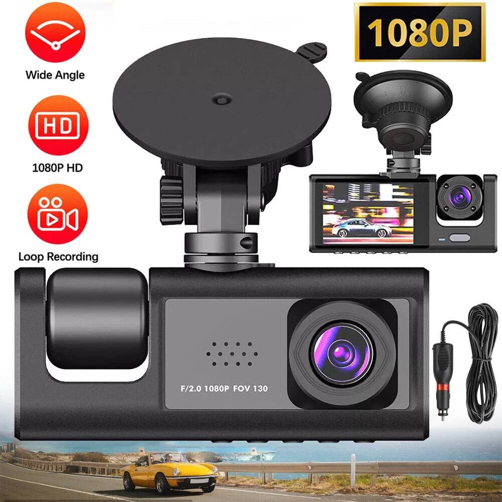 Dual Lens 1080P Car Dash Cam Recorder G Sensor DVR Front and Rear Camera Video