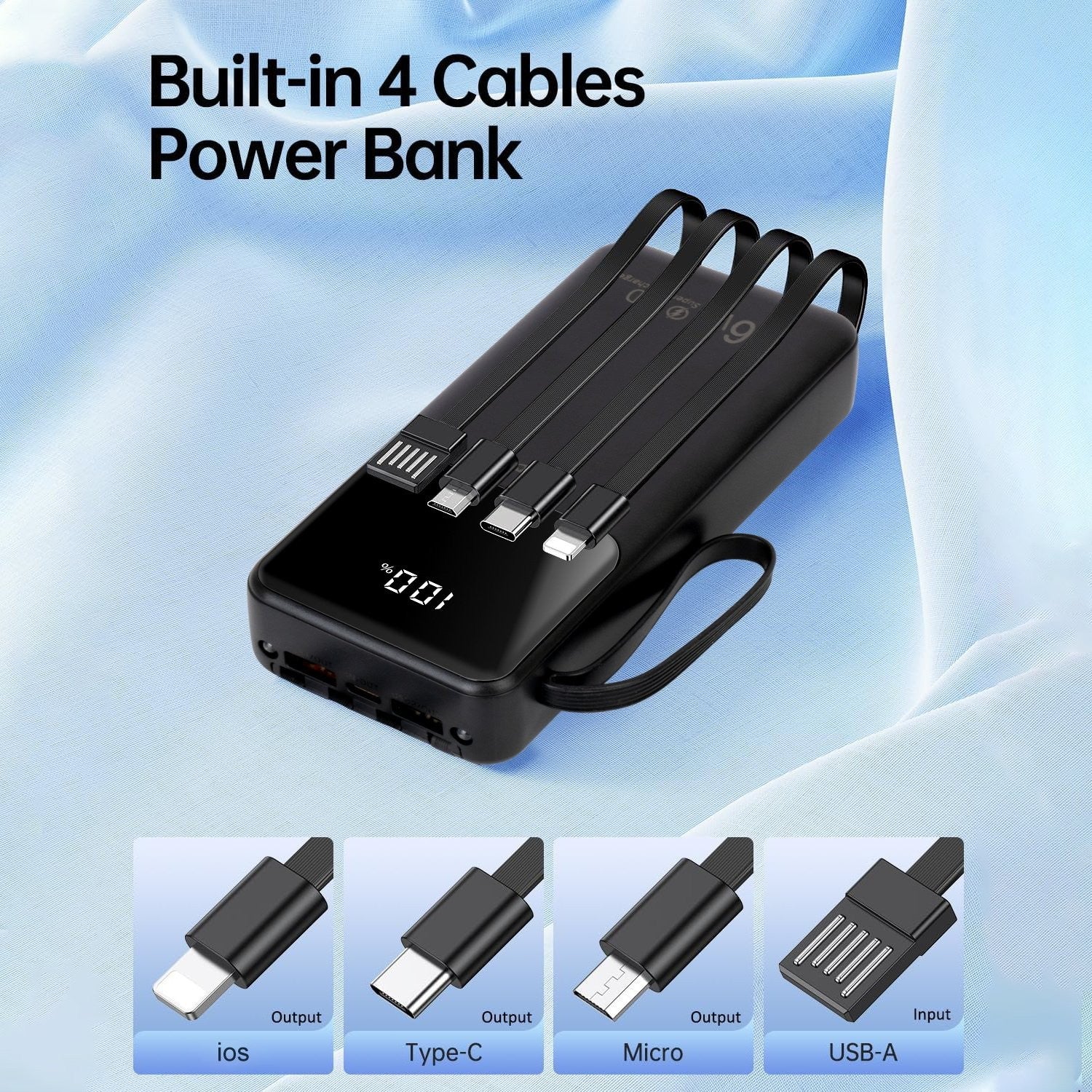 Power Bank 20000mah 66W Portable Fast Charger External Battery for Mobile Phone