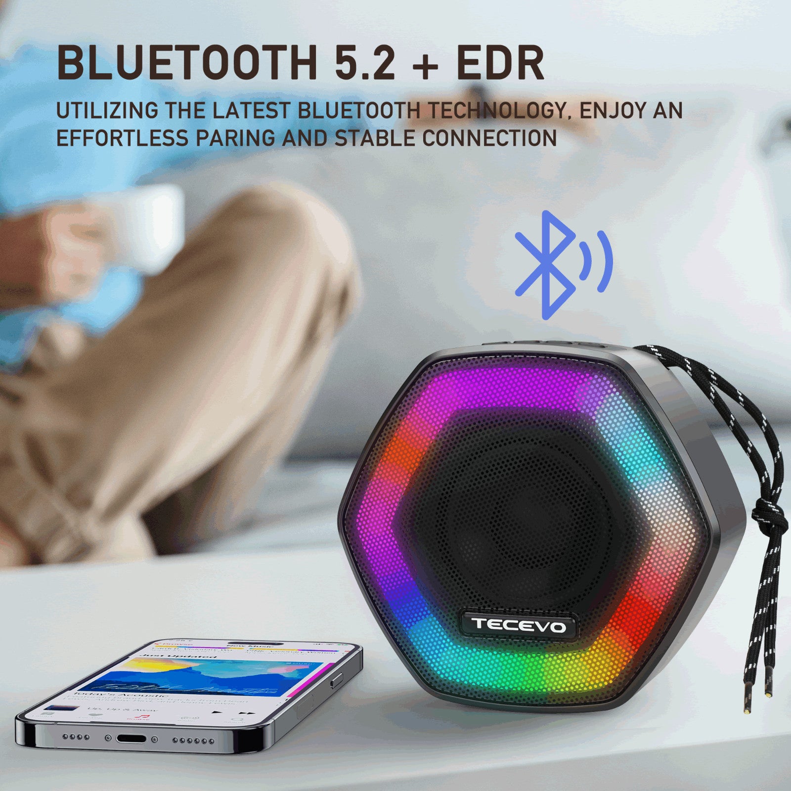 Wave Bluetooth Wireless Speaker Portable Waterproof RGB LED Extra Bass Loud TWS