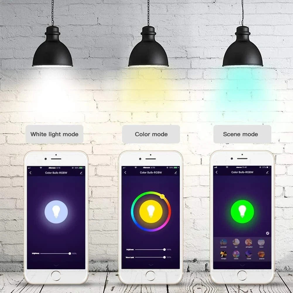 B22 WiFi Colour Changing Smart Light Bulbs RGB Amazon Alexa Tuya Google - 2 Pack