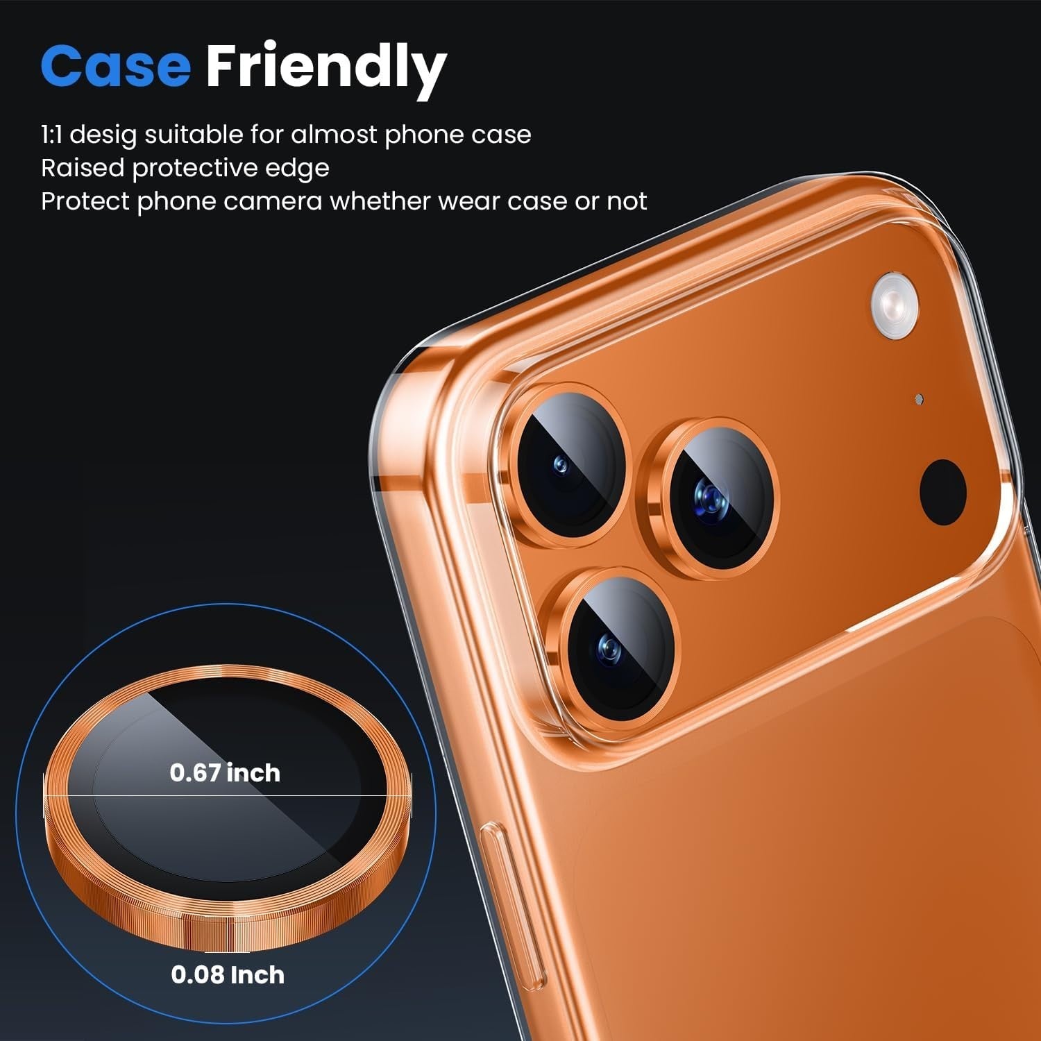 Camera LensGlass Protector Metal Ring for iPhone 17 Pro 14Pro 15Pro 16Pro 17E 13