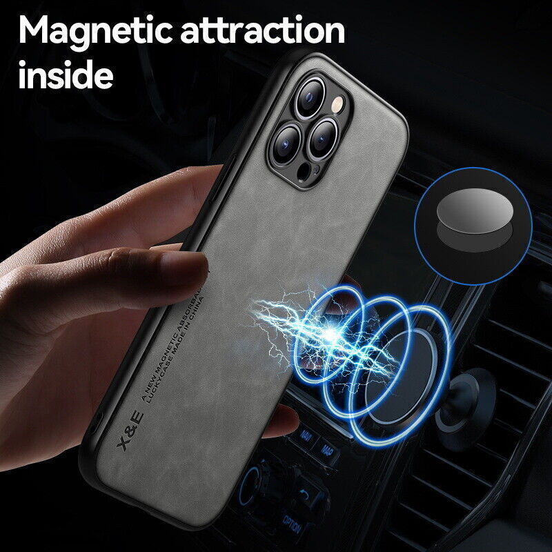 Shockproof Leather Magnetic Case For iPhone's