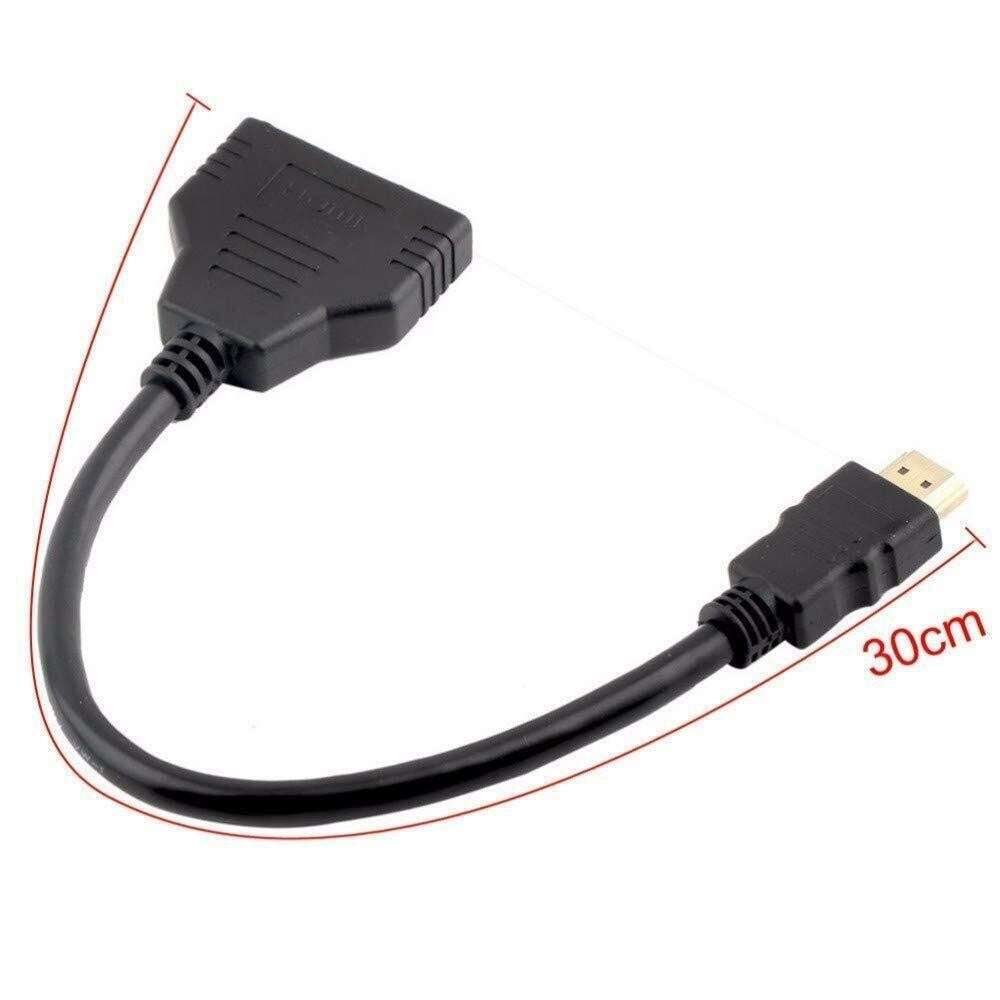 HDMI Splitter Adapter Cable 1 Input 2 Output for Office monitor pc laptop 1080p