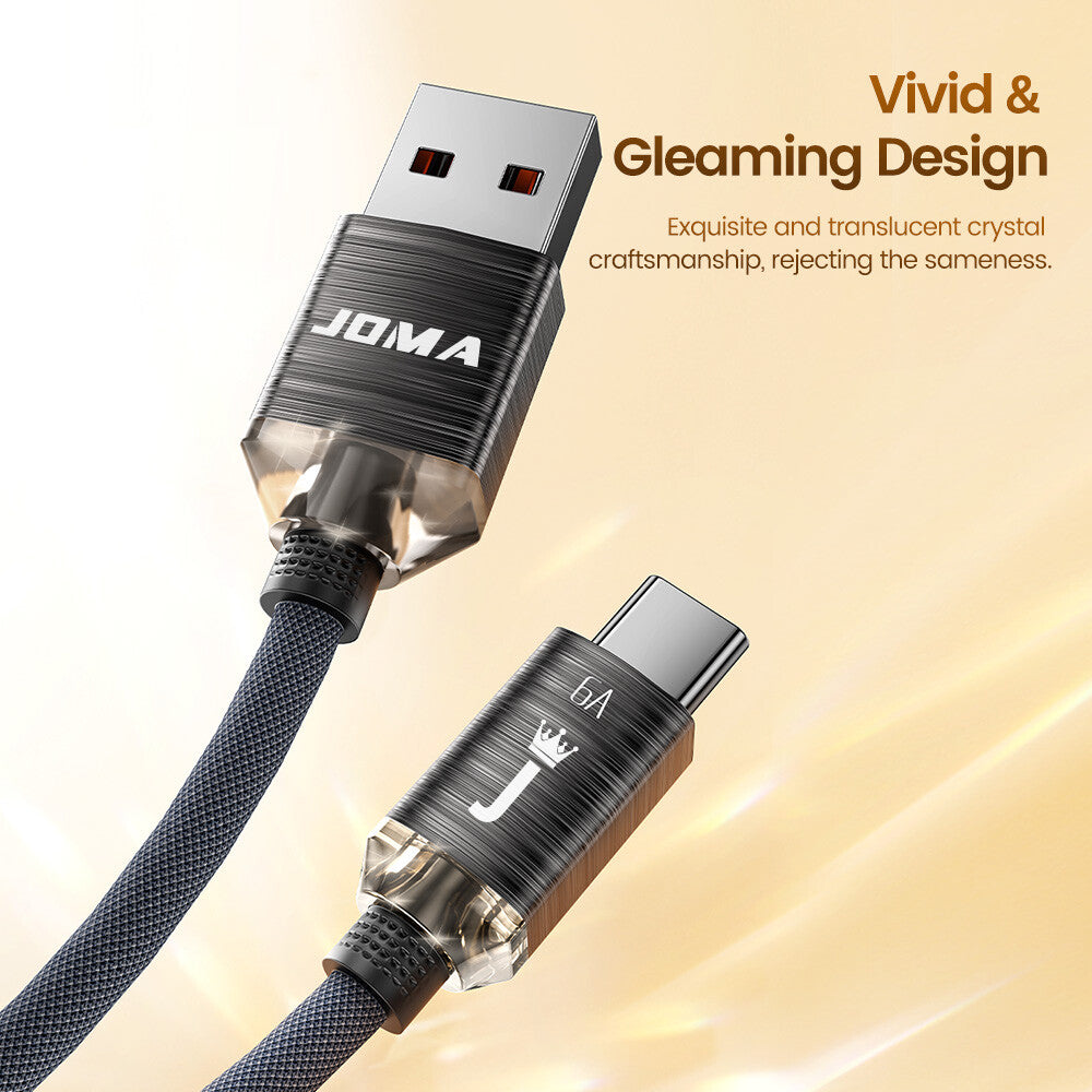 USB A to Type C Cable 6A 66W Fast Charger Braided Long Lead 0.25M 1M 2M 3M