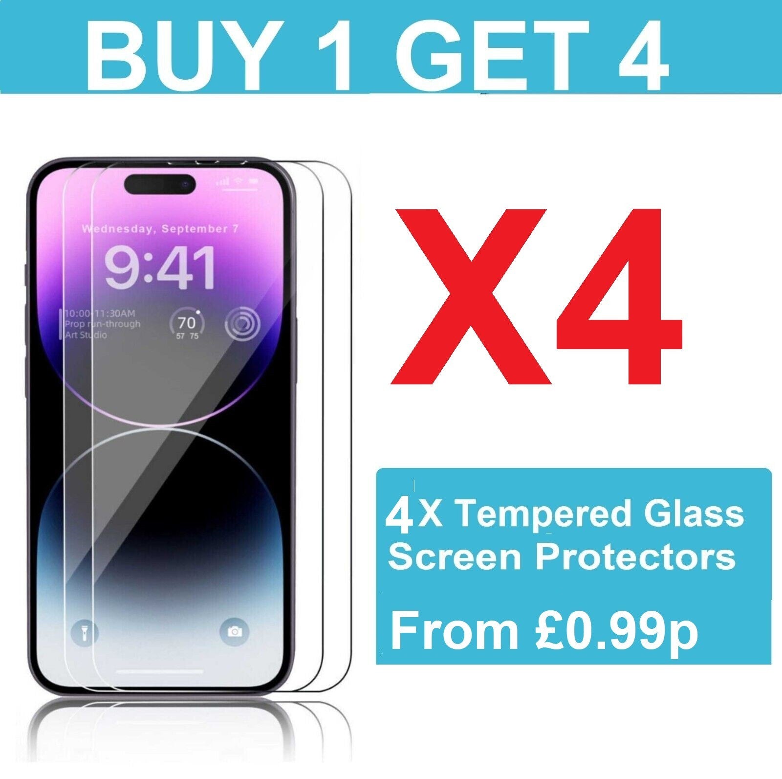 4x Tempered Glass Screen Protector For iPhone 17 16 15 14 13 12 11 Pro Max Plus XR