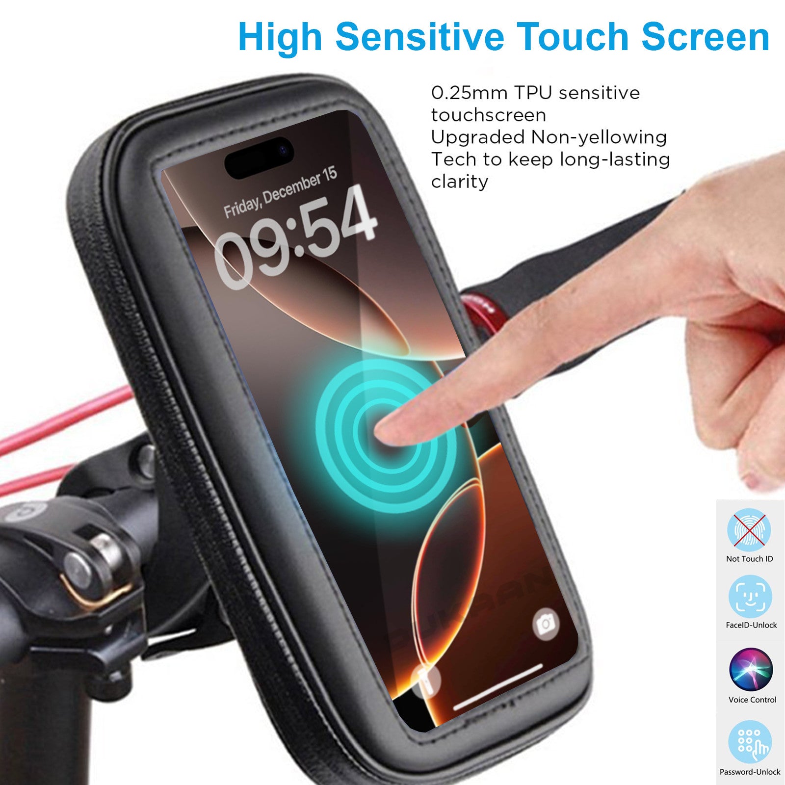 360° Bicycle Motor Bike Waterproof Phone Stand Case Mount Holder For All Mobile