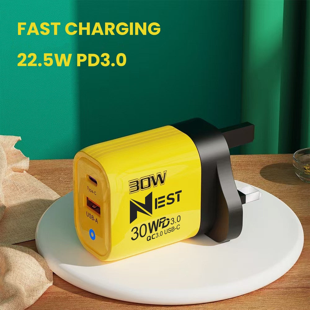 For iPhone 15 16 Pro Max Samsung Fast Charging 22.5W USB-C PD Plug Charger Cable