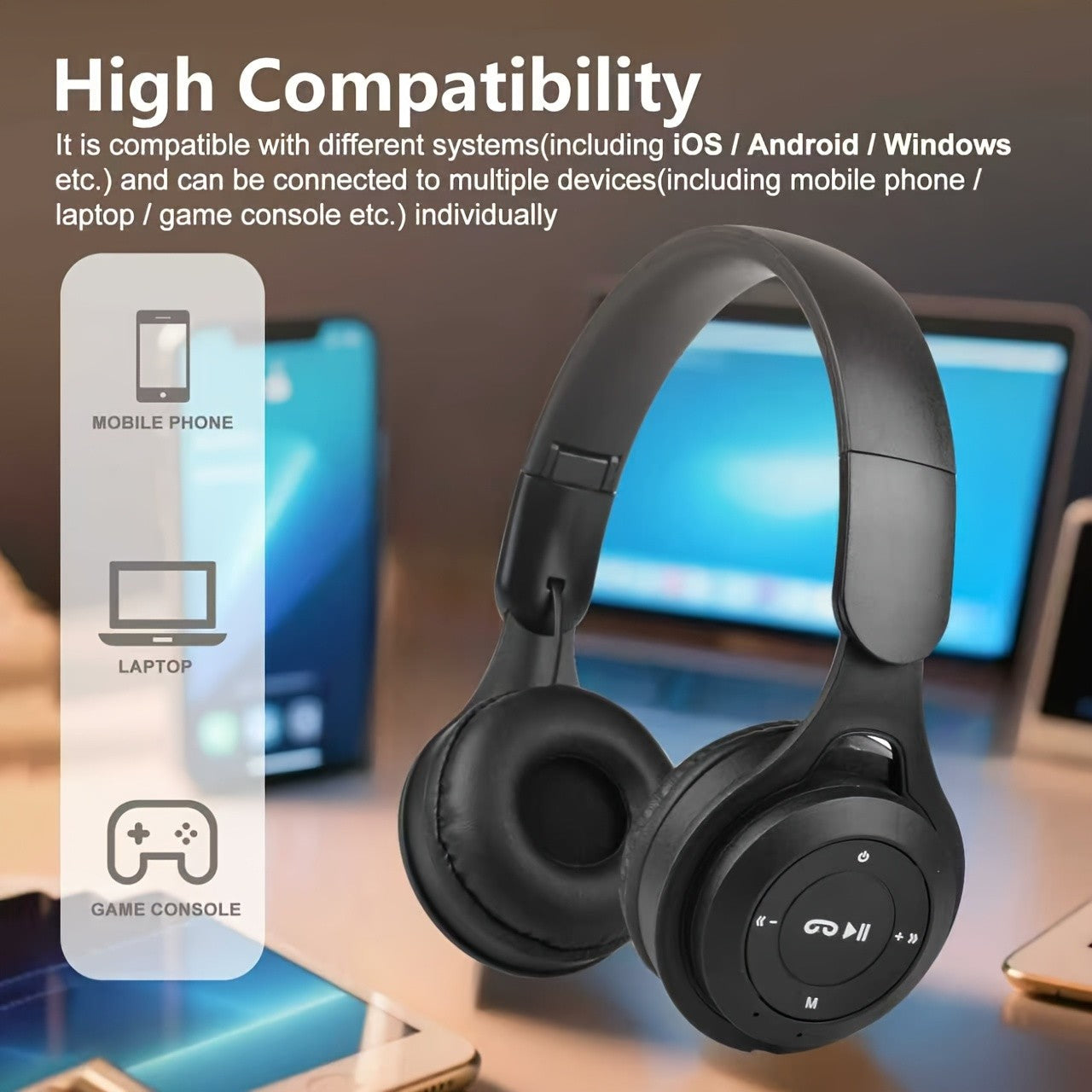 Wireless Bluetooth Headphones with Noise Cancelling