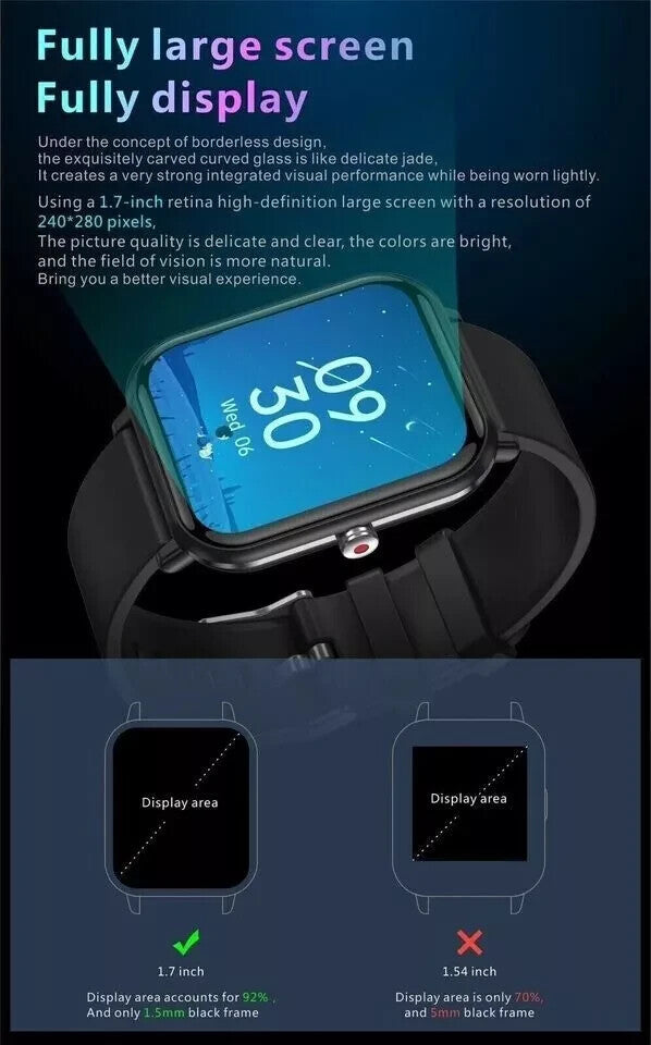 Unisex Sports Smart Watches with fitness tracker, Blood presure and heart rate