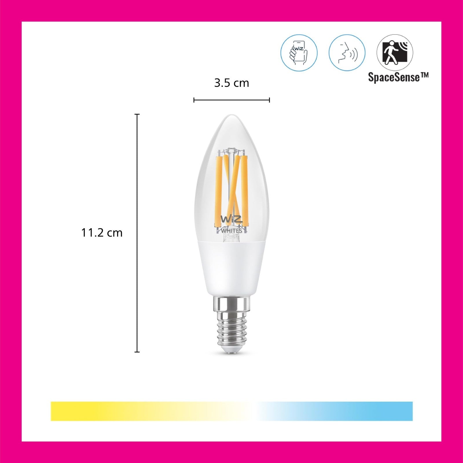 WiZ Smart Bulb White LED Bulb 40W Warm to Cool White Light Connect...
