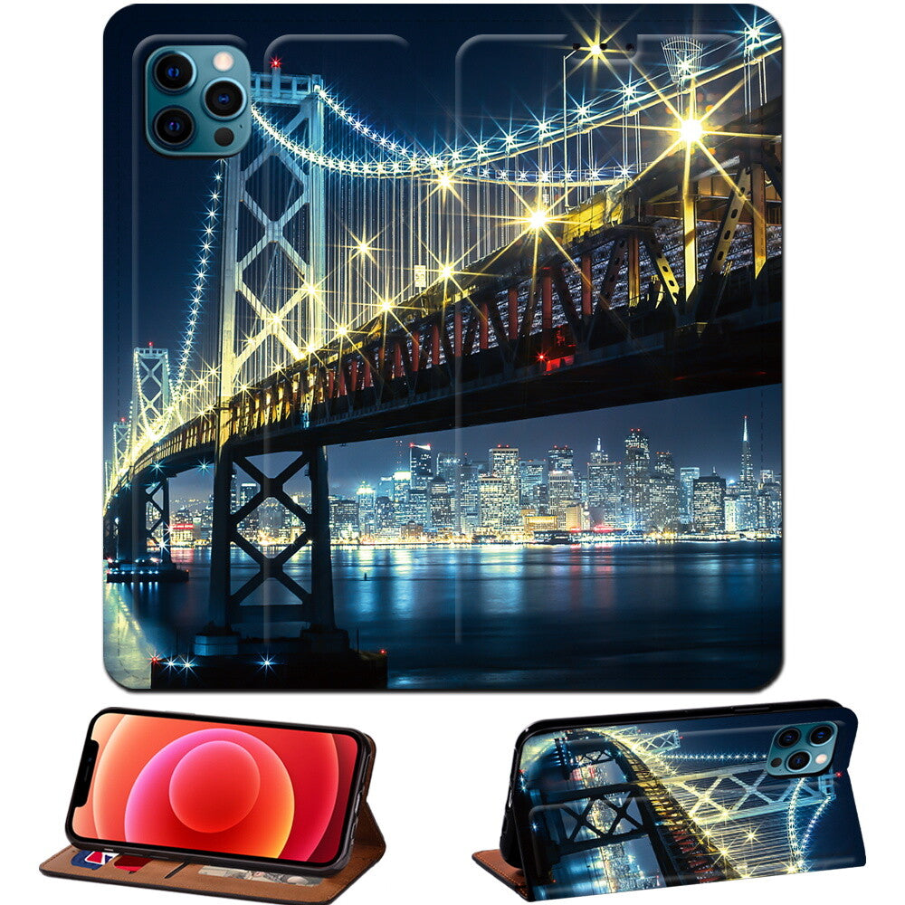 Scenery PU Leather Stand Phone Cover Case For Apple iPhone air/17/17 Pro