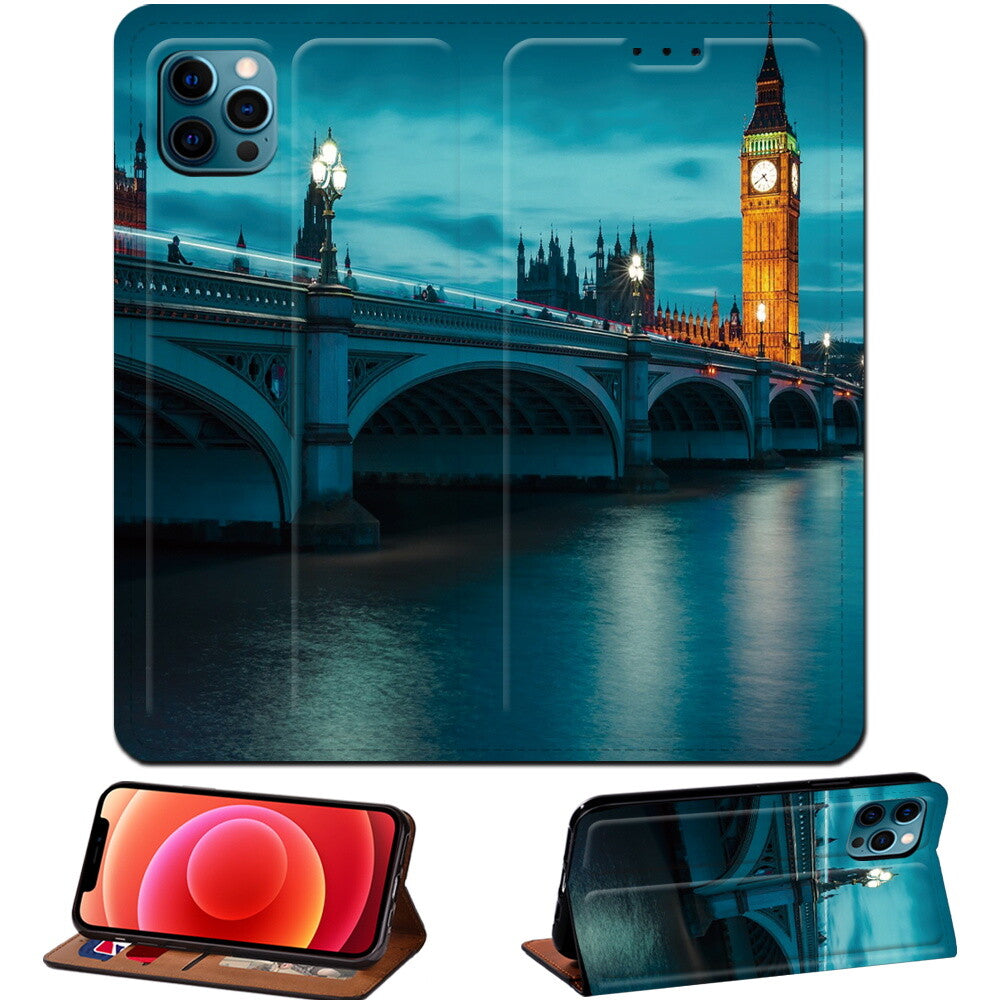 Scenery PU Leather Stand Phone Cover Case For Apple iPhone air/17/17 Pro