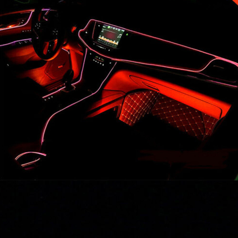 5m Red LED Car Interior Decorative Atmosphere Wire Strip Light Accessories US