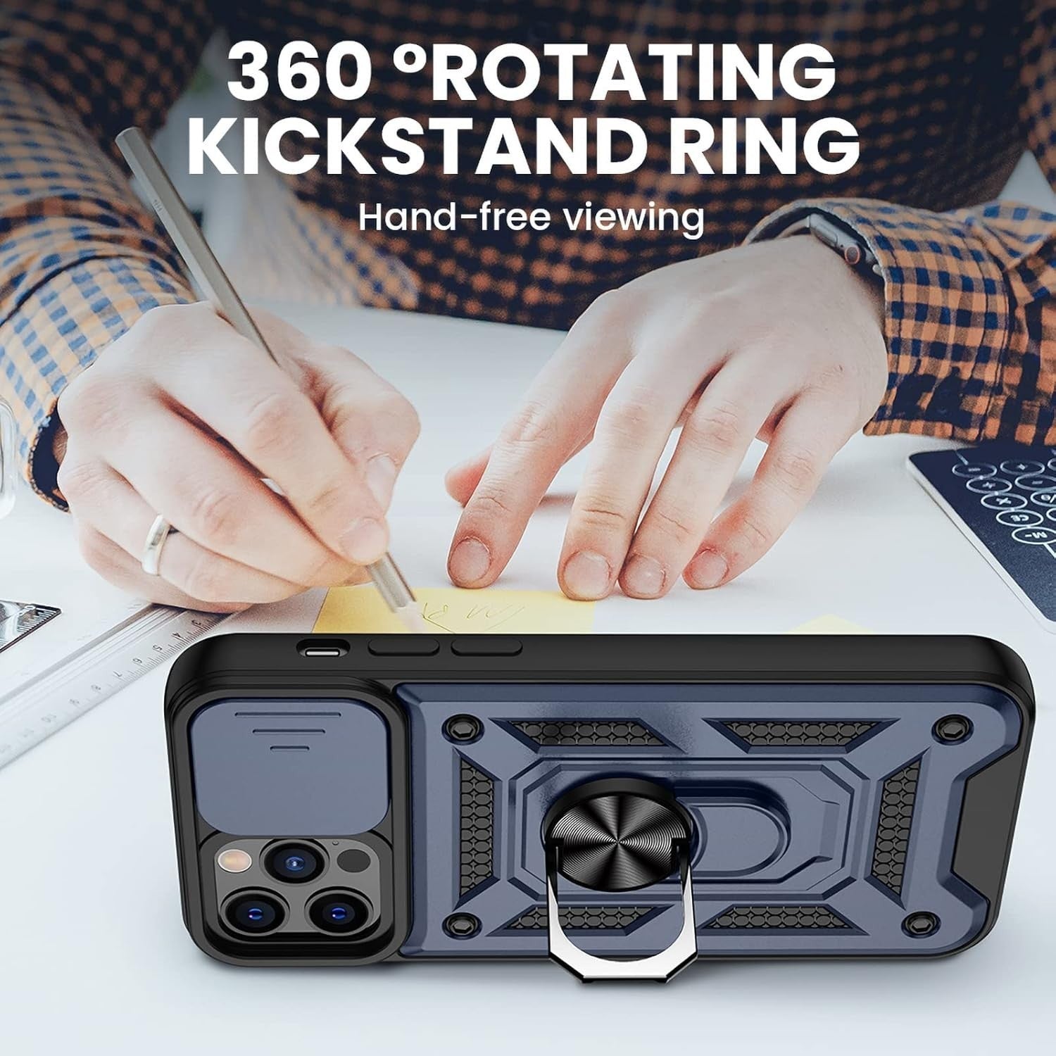 Shockproof Ring Stand Armor Case For iPhone