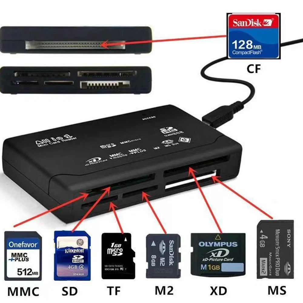 Memory Card Reader All in One 1 USB Adapter SD SDHC Mini Micro