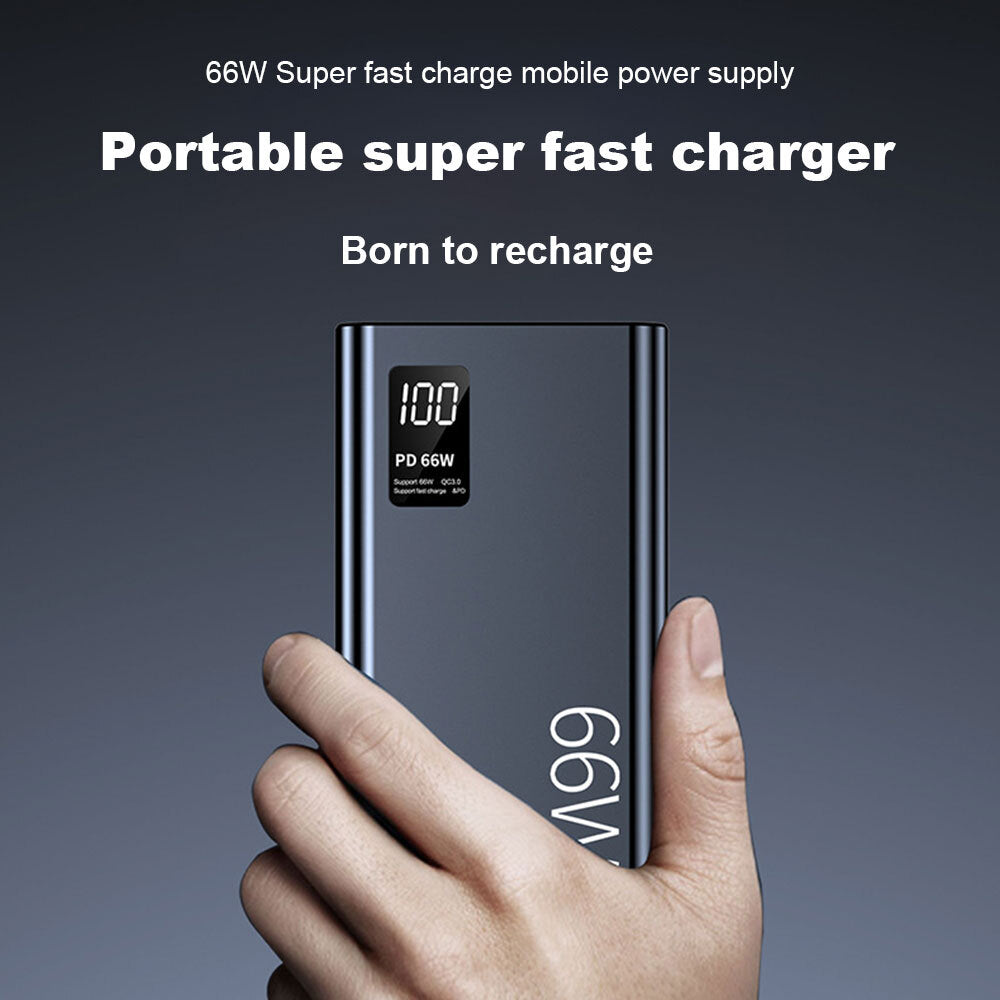 20000mAh 66W Portable Power Bank USB LCD External Battery Charger For Cell Phone