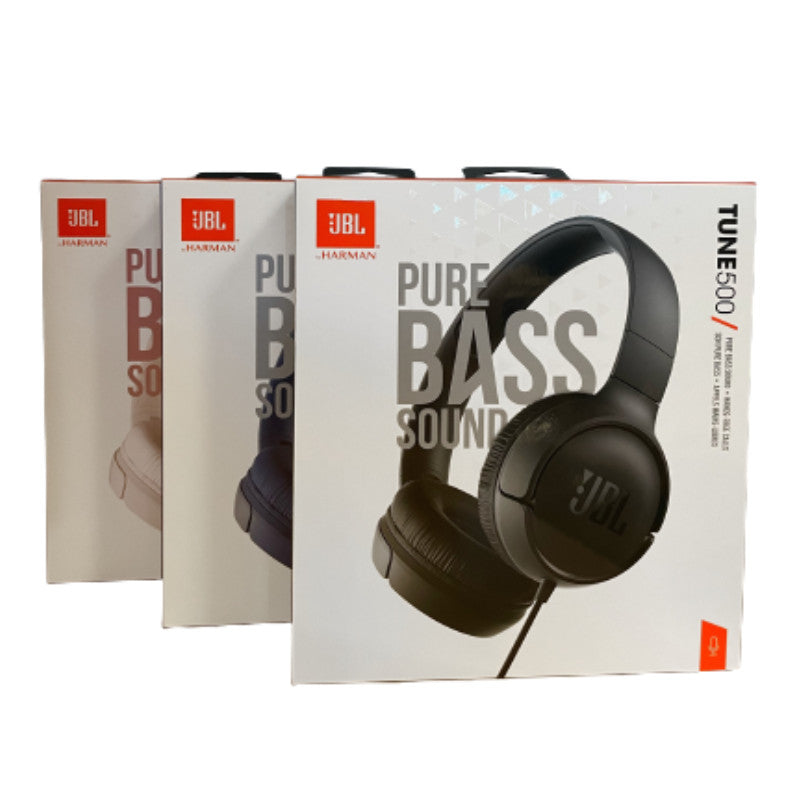 JBL Tune 500 Wired Headphones On-Ear Pure Bass with Remote & Mic - 4 Colours